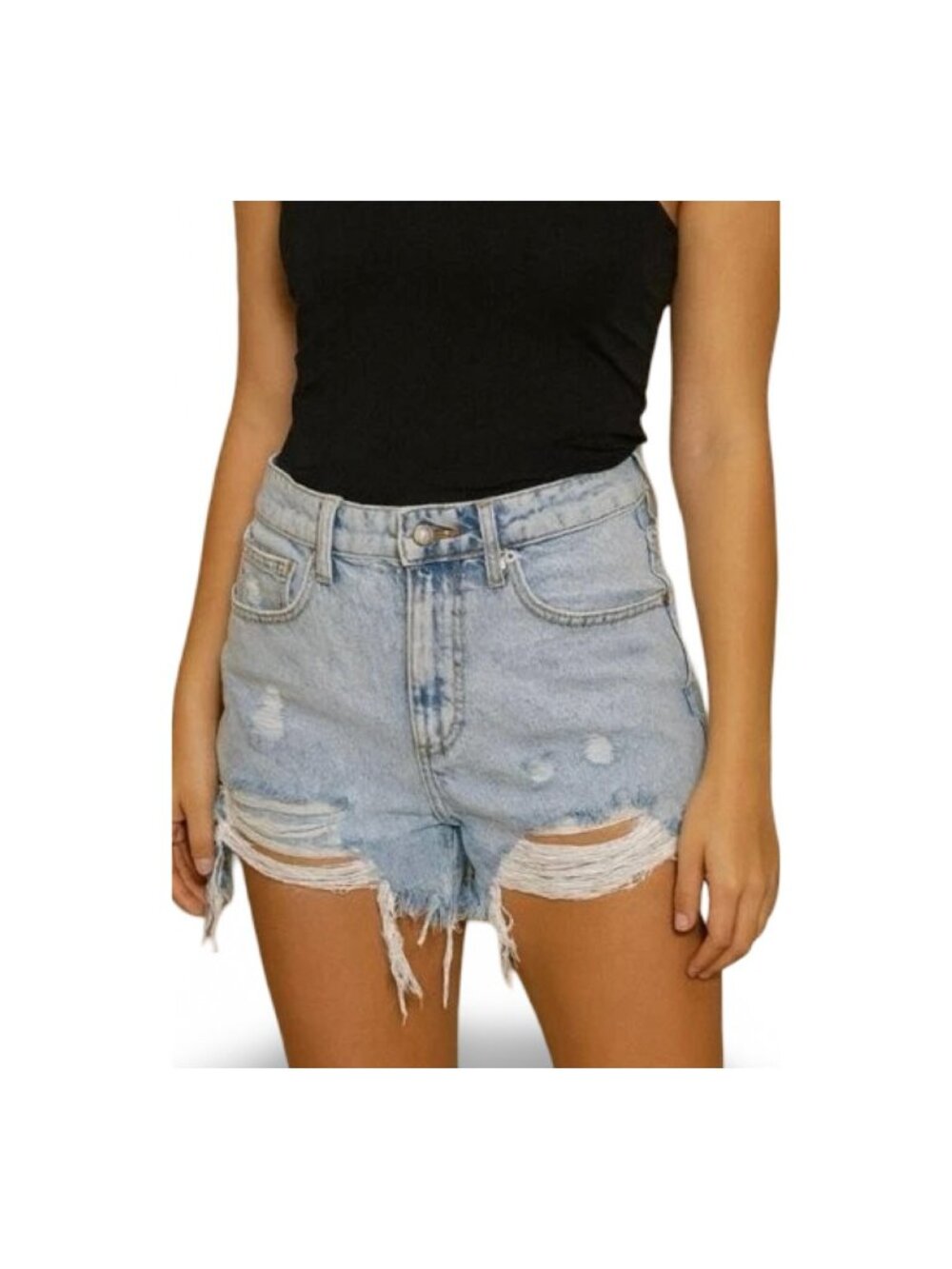 Harper Heritage High Rise Distressed Cutoff Jean Shorts Womens 25 Blue Denim Y2K